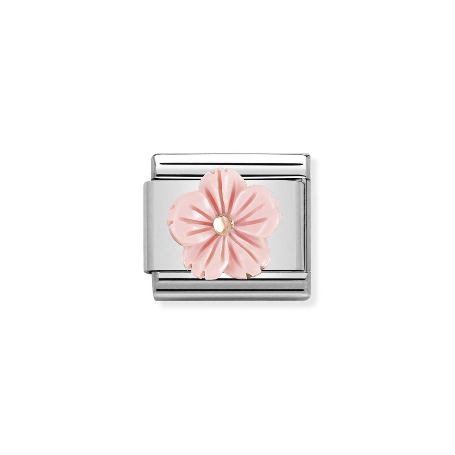 NOMINATION COMPOSABLE CLASSIC LINK FLOWER PINK CORAL IN 9K ROSE GOLD 430510/03
