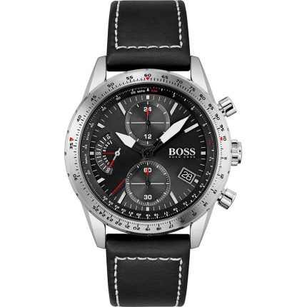 Boss Pilot Edition Black Leather Strap Chronograph 1513853