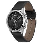 Boss Dapper Black Leather Strap Chronograph 1513925