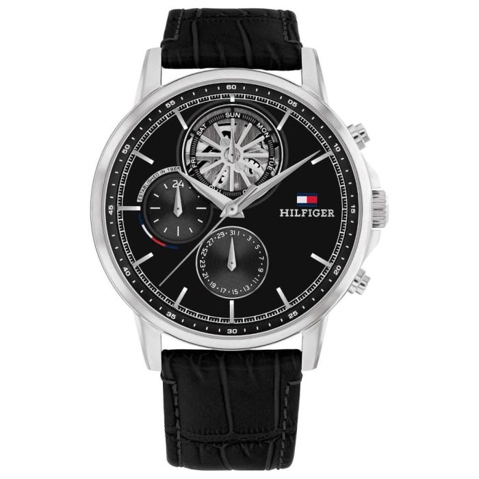 Tommy Hilfiger Stewart Black Leather Strap 1710605