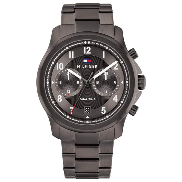 Tommy Hilfiger Wesley Dual Time Black Stainless Steel Bracelet 1710628