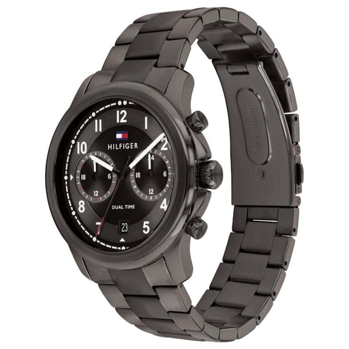 Tommy Hilfiger Wesley Dual Time Black Stainless Steel Bracelet 1710628