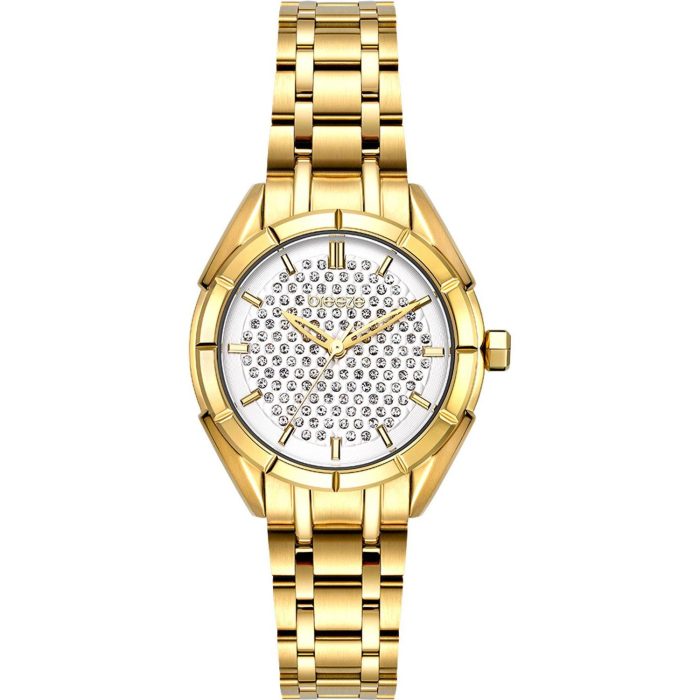 Breeze Gemstonia Crystals Gold Stainless Steel Bracelet 212181.2