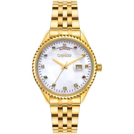 Breeze Glacier Swarovski Gold Stainless Steel Bracelet 212251.2