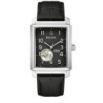 Bulova Sutton Automatic Black Leather Strap 96A269