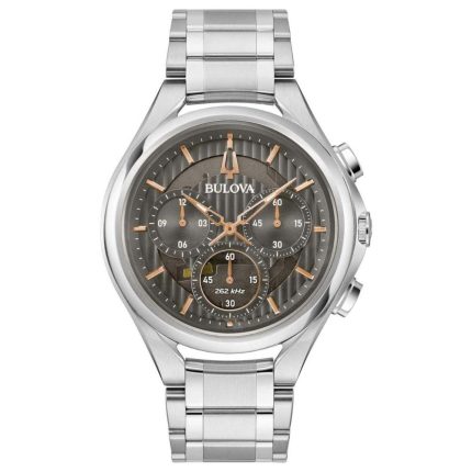 Bulova Curv Chronograph Stainless Steel Bracelet 96A298