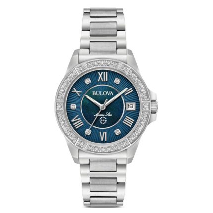 Bulova Marine Star Diamonds Stainless Steel Bracelet 96R215