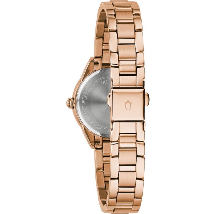 Bulova Sutton Diamonds Rose Gold Stainless Steel Bracelet 97P151