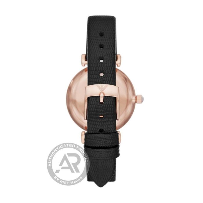 Emporio Armani Gianni T-Bar Black Leather Strap AR11270