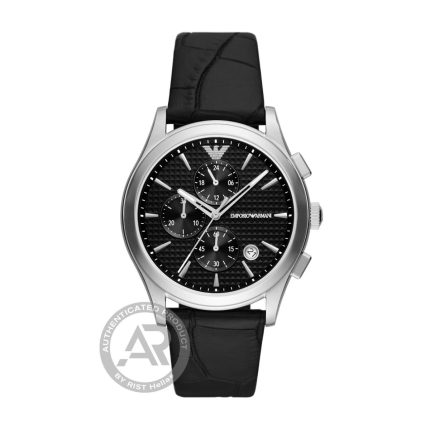 Emporio Armani Paolo Black Leather Strap Chronograph AR11530