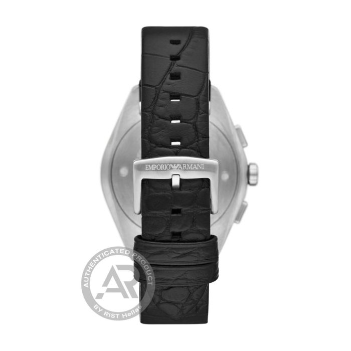 Emporio Armani Claudio Black Leather Strap Chronograph AR11542