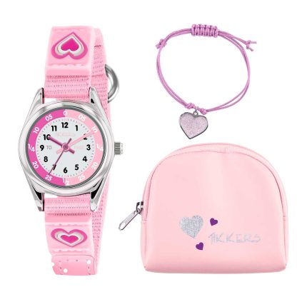 Tikkers Heart Pink Fabric Strap Gift Set ATK1031