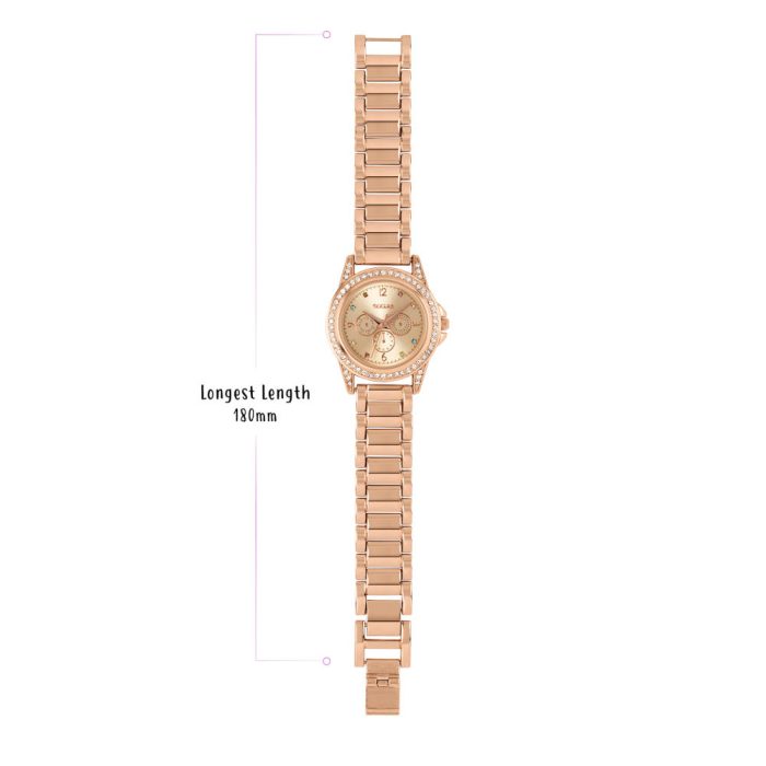 Tikkers Girls Crystals Rose Gold Metal Bracelet ATK1053