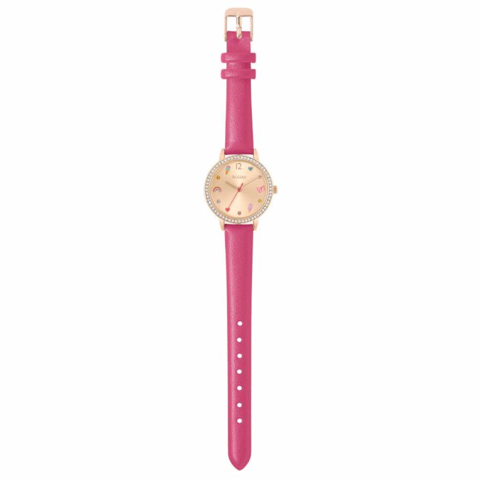 Tikkers Rainbow Crystals Fuchsia Leather Strap Gift Set ATK1089