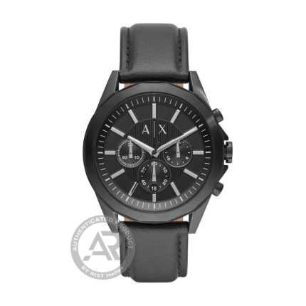 Armani Exchange Drexler Black Leather Strap Chronograph AX2627