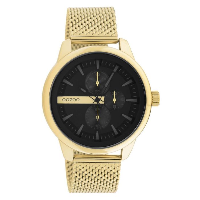 Oozoo Timepieces Gold Metal Mesh Bracelet C11017