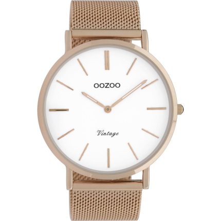 Oozoo Vintage Rose Gold Metal Mesh Bracelet C9916