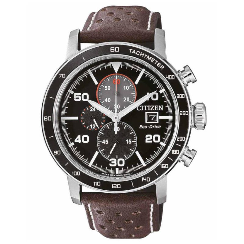 Citizen Eco-Drive Chronograph Brown Leather Strap CA0641-24E