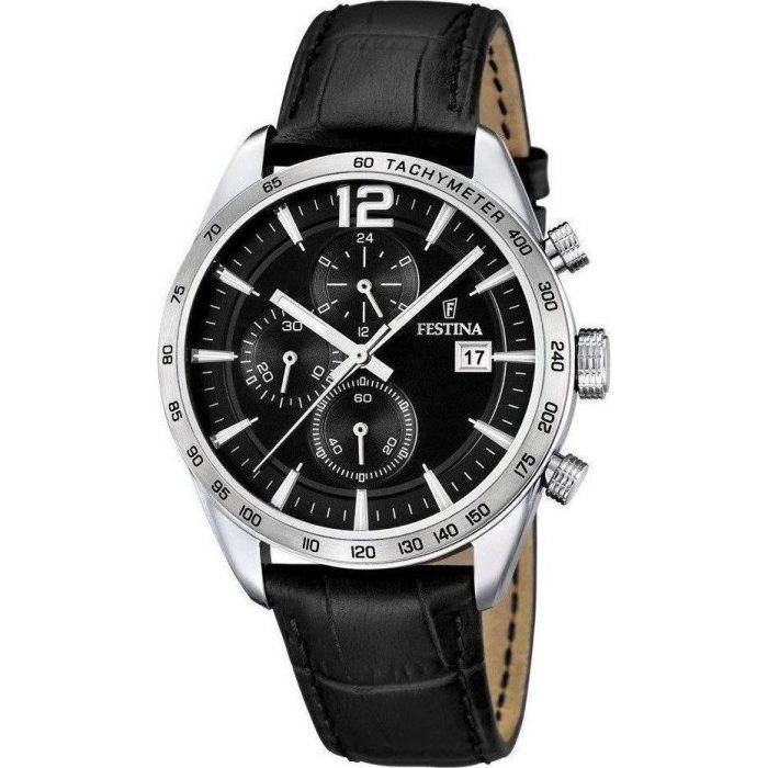 Festina Black Leather Strap Chronograph F16760/4