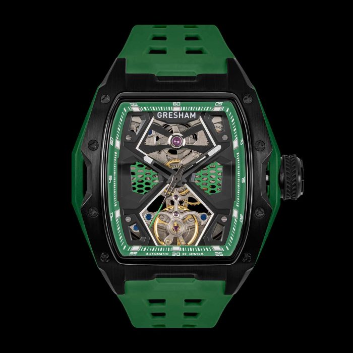 Gresham GL Hyperion Special Edition Automatic Green Rubber Strap G1-0001-GRN