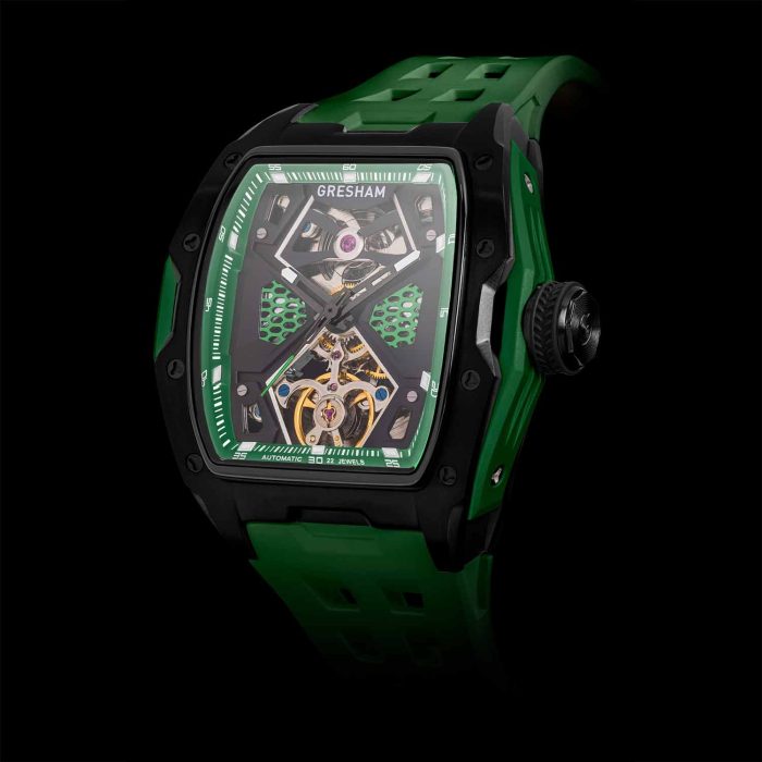 Gresham GL Hyperion Special Edition Automatic Green Rubber Strap G1-0001-GRN