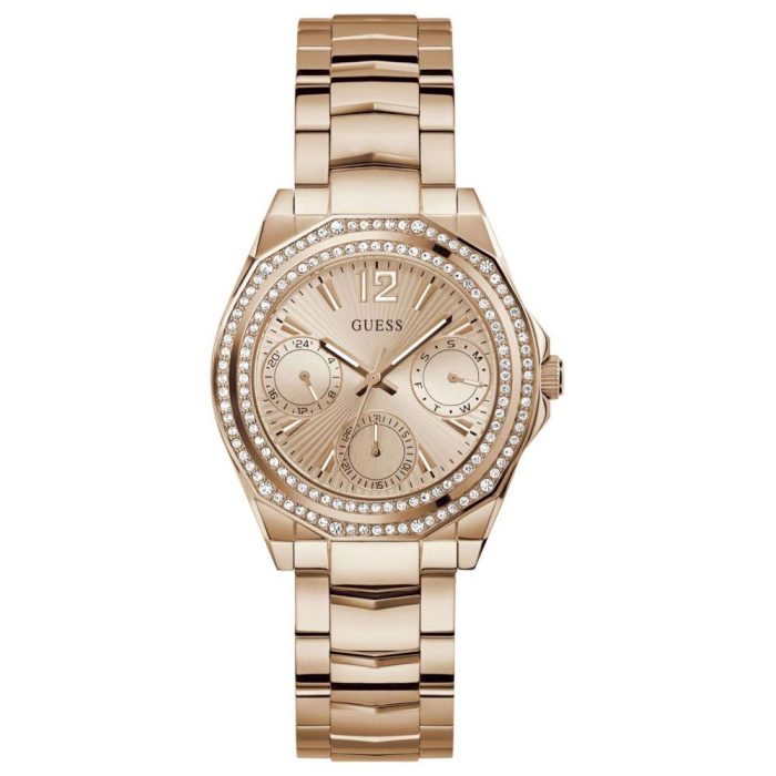 Guess Ritzy Crystals Rose Gold Stainless Steel Bracelet GW0685L3