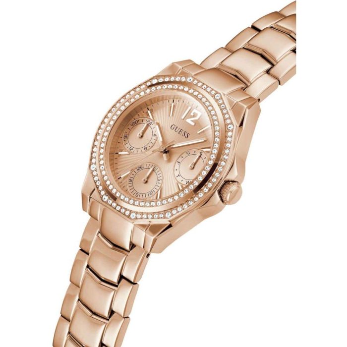 Guess Ritzy Crystals Rose Gold Stainless Steel Bracelet GW0685L3