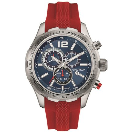 Nautica NST 30 Red Silicone Strap Chronograph NAP30LE03