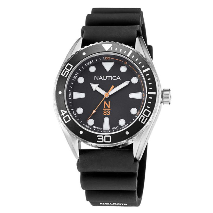 Nautica N83 Finn World Diver Black Rubber Strap NAPFWF113