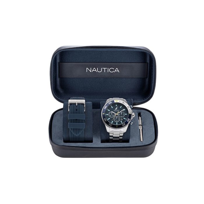 Nautica One Chrono Silver Stainless Steel Bracelet Box Set NAPNOS304