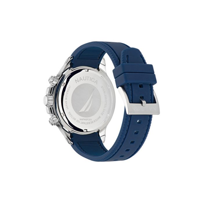 Nautica NST Blue Silicone Strap Chronograph NAPNSF201