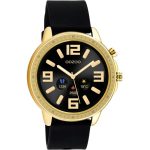 Oozoo Gold Black Rubber Strap Smartwatch Q00301