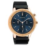 Oozoo Rose Gold Black Stainless Steel Bracelet Smartwatch Q00308