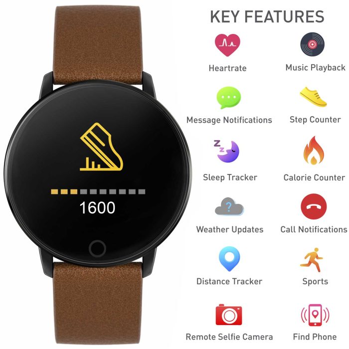 Reflex Active Series 05 Brown Leather Strap Smartwatch RA05-2032