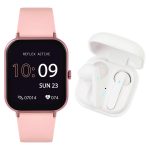 Reflex Active Series 17 Pink Rubber Strap Smartwatch & Earbuds Set RA17-2162-TWS