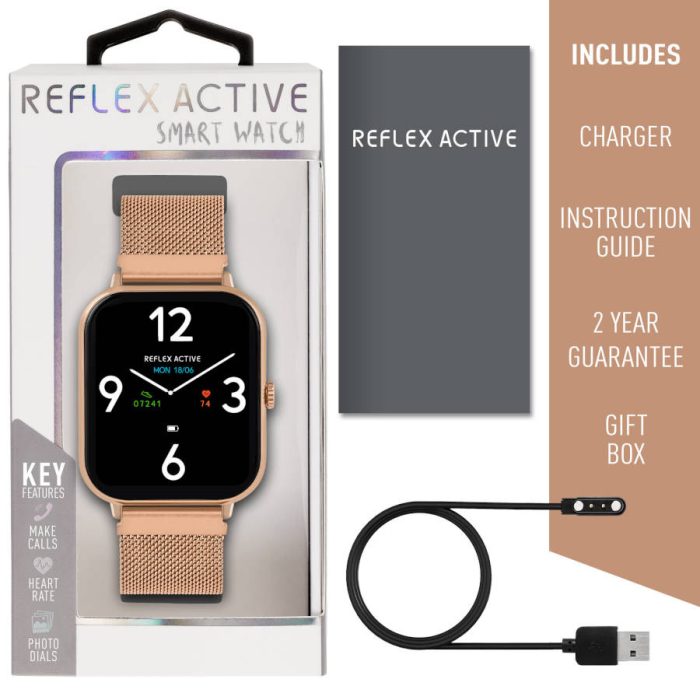 Reflex Active Series 23 Rose Gold Stainless Steel Bracelet Smartwatch RA23-4080