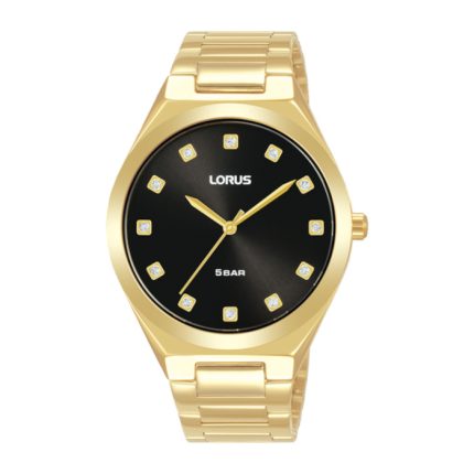 Lorus Women Crystals Gold Stainless Steel Bracelet RG206WX9