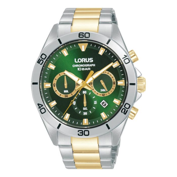 Lorus Sports Chronograph Two Tone Stainless Steel Bracelet RT339KX9