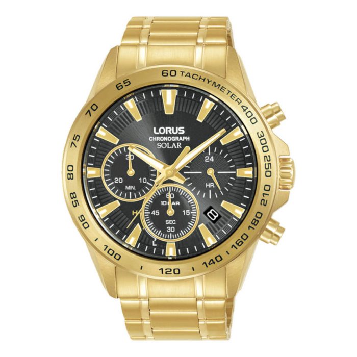 Lorus Sports Solar Chronograph Gold Stainless Steel Bracelet RZ508AX9