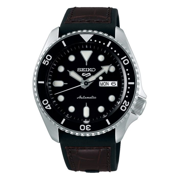 Seiko 5 Sports Automatic Black Silicone Strap SRPD55K2F