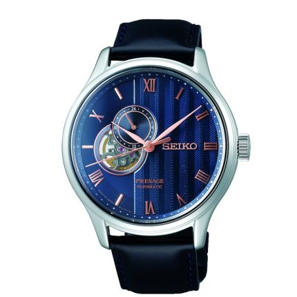 Seiko Presage Japanese Zen Garden ''Sakura By Night'' Automatic Blue Leather Strap SSA421J1