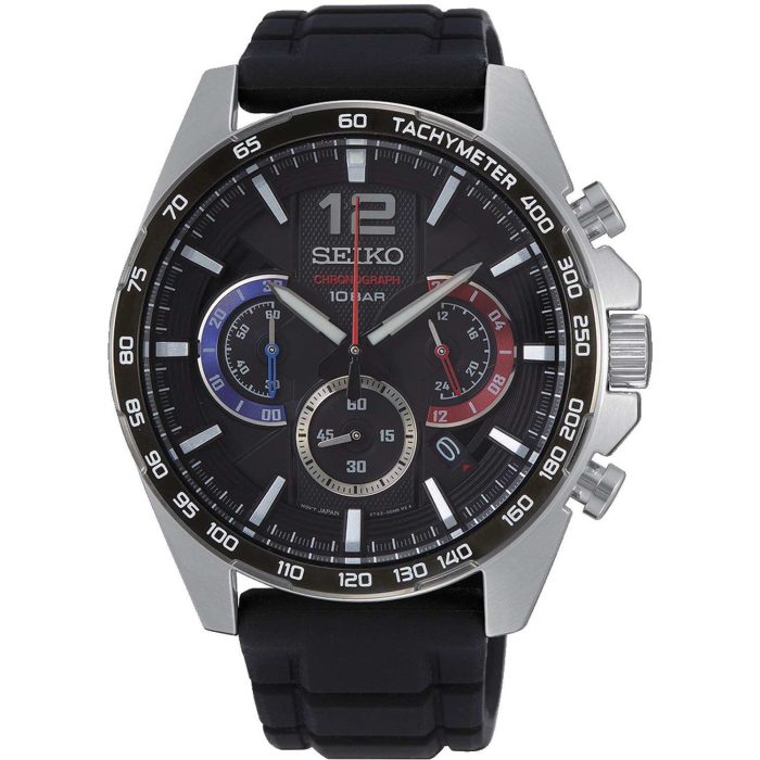 Seiko Conseptual Chronograph Black Silicone Strap SSB347P1