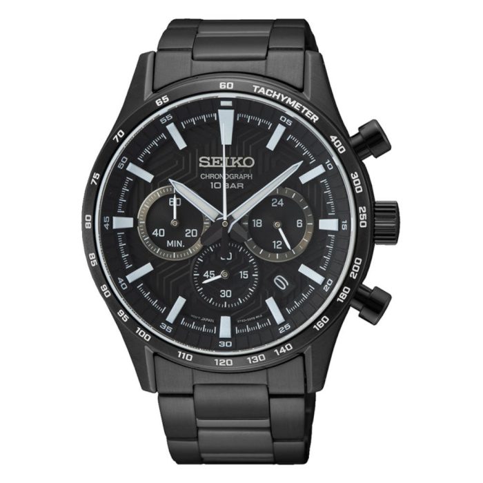 Seiko Conseptual Chronograph Black Stainless Steel Bracelet SSB415P1