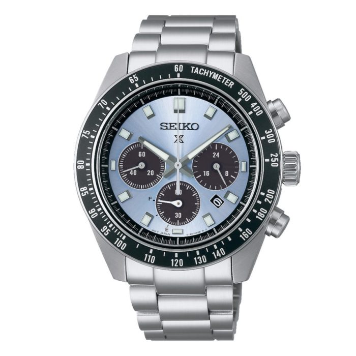 Seiko Prospex Speedtimer "Crystal Trophy" Solar Chronograph Silver Stainless Steel Bracelet SSC935P1