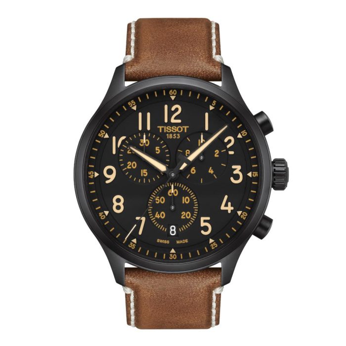 Tissot T-Sport Chrono XL Brown Leather Strap Chronograph T1166173605203