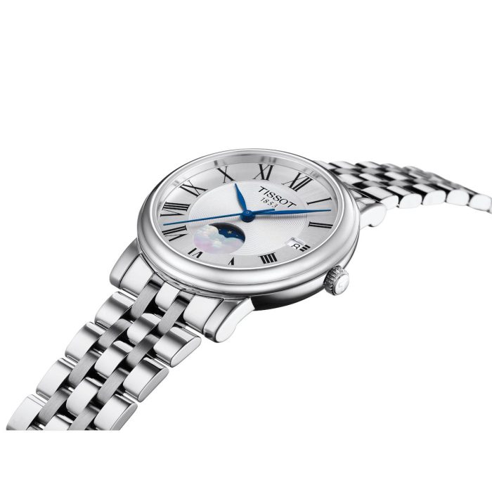 Tissot T-Classic Carson Premium Lady Moonphase Silver Stainless Steel Bracelet T1222231103300