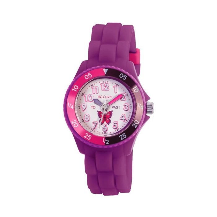 Tikkers Butterfly Purple Silicone Strap TK0041