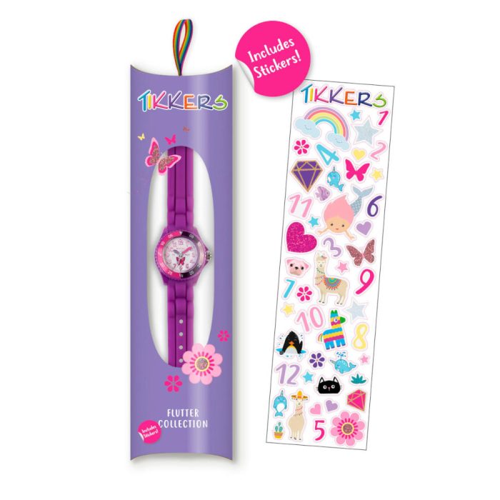 Tikkers Butterfly Purple Silicone Strap TK0041