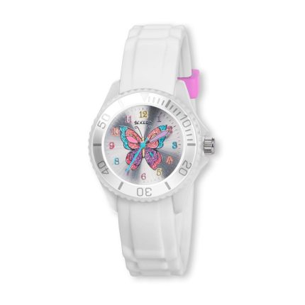 Tikkers Butterfly White Silicone Strap TK0052