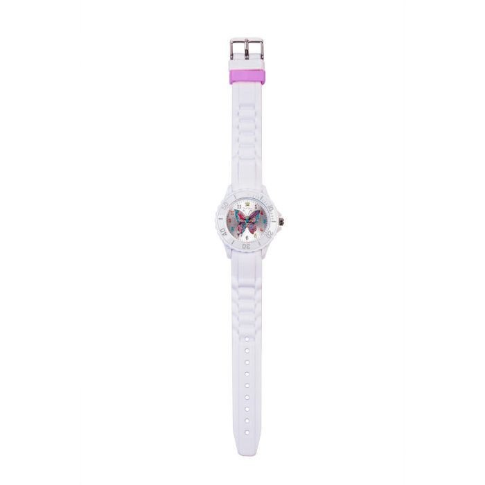 Tikkers Butterfly White Silicone Strap TK0052